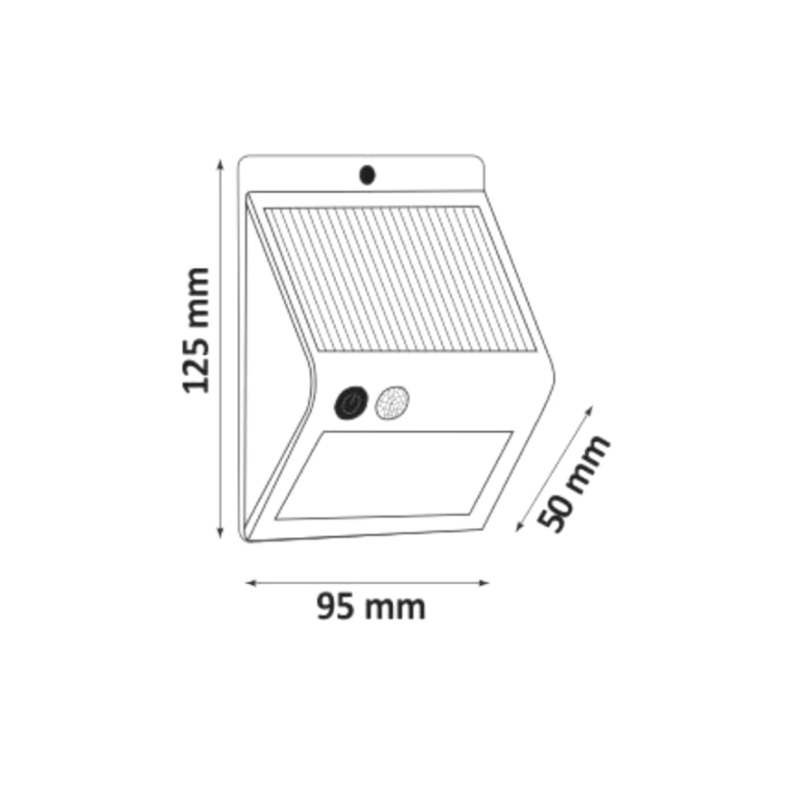 LED-seinäaurinkovalaisin anturilla LED/2,2W IP44