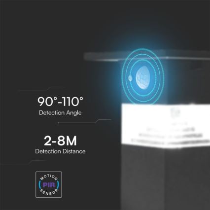 LED-seinäaurinkovalaisin anturilla LED/2,5W/3,7V IP54 3000K