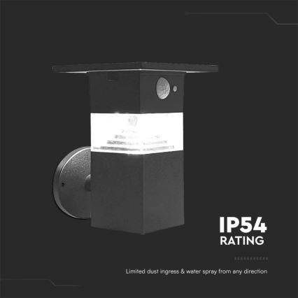LED-seinäaurinkovalaisin anturilla LED/2,5W/3,7V IP54 3000K