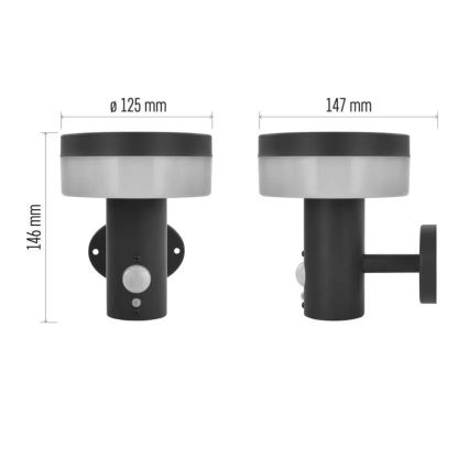 LED-seinäaurinkovalaisin anturilla LED/2W/3,7V 1200 mAh IP44