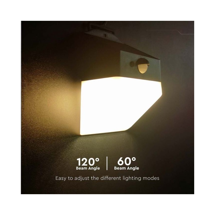 LED-seinäaurinkovalaisin anturilla LED/2W/3,7V 4000K IP65 1200 mAh