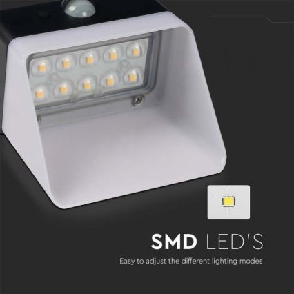 LED-seinäaurinkovalaisin anturilla LED/2W/3,7V 4000K IP65