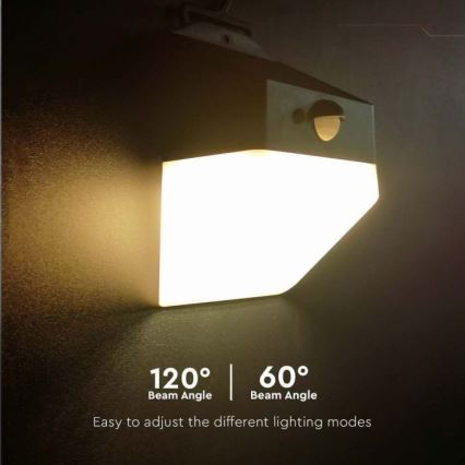 LED-seinäaurinkovalaisin anturilla LED/2W/3,7V 4000K IP65