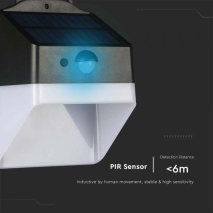 LED-seinäaurinkovalaisin anturilla LED/2W/3,7V 4000K IP65