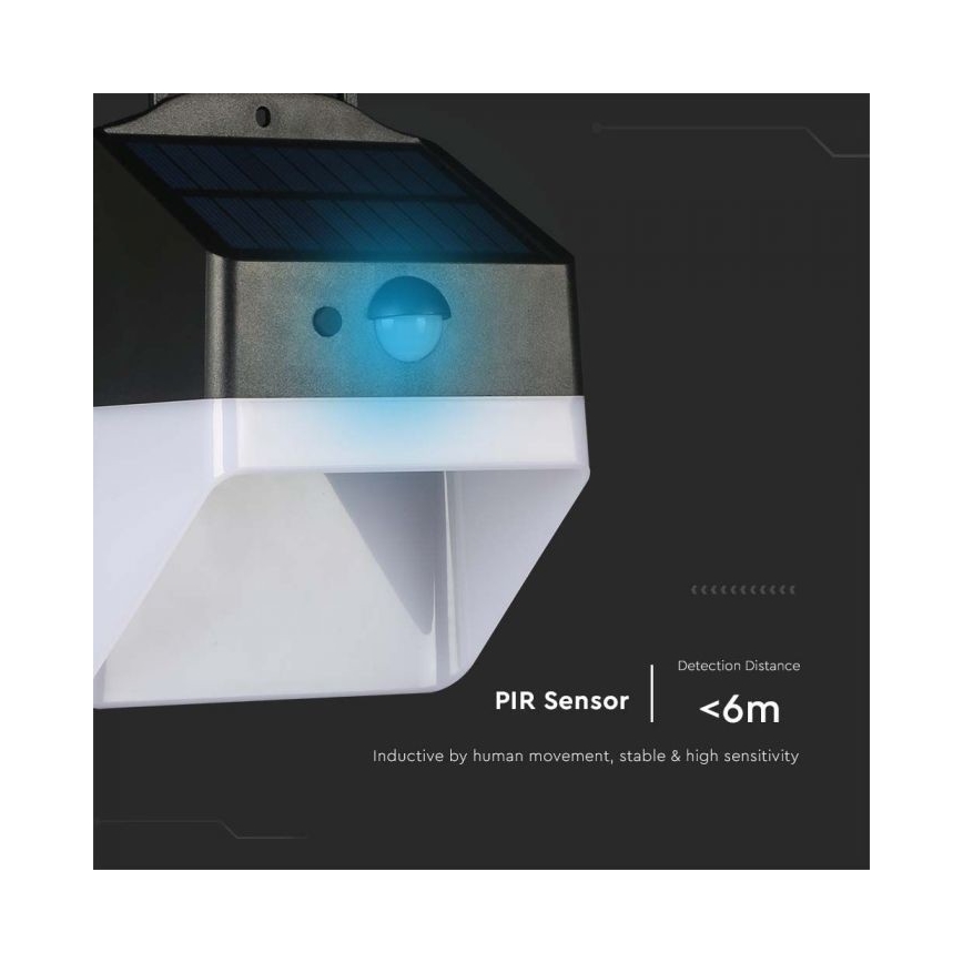 LED-seinäaurinkovalaisin anturilla LED/2W/3,7V 4000K IP65