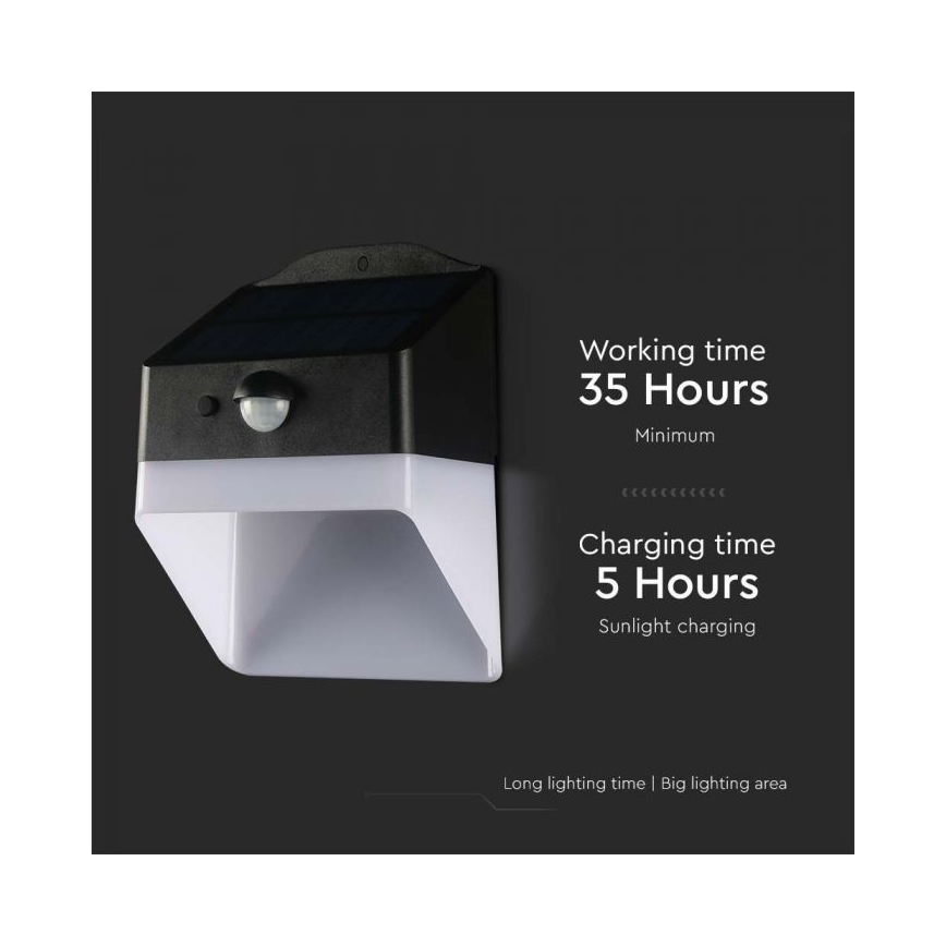 LED-seinäaurinkovalaisin anturilla LED/2W/3,7V 4000K IP65
