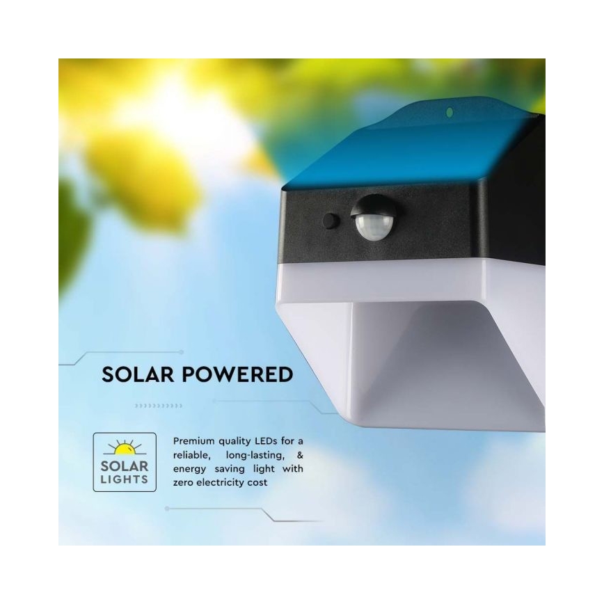 LED-seinäaurinkovalaisin anturilla LED/2W/3,7V 4000K IP65
