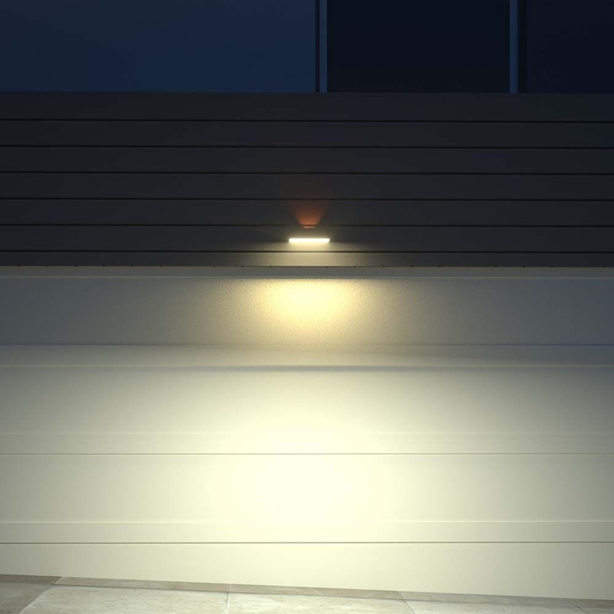 LED-seinäaurinkovalaisin anturilla LED/3W/3,7V 3000K/4000K IP65 musta