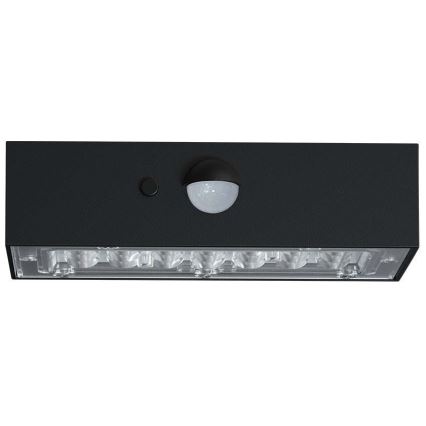 LED-seinäaurinkovalaisin anturilla LED/3W/3,7V 3000K/4000K IP65 musta