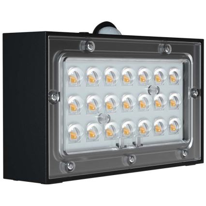 LED-seinäaurinkovalaisin anturilla LED/3W/3,7V 3000K/4000K IP65 musta