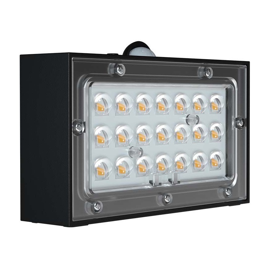 LED-seinäaurinkovalaisin anturilla LED/3W/3,7V 3000K/4000K IP65 musta