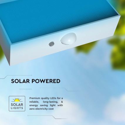 LED-seinäaurinkovalaisin anturilla LED/3W/3,7V 3000K/4000K IP65 valkoinen