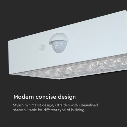 LED-seinäaurinkovalaisin anturilla LED/3W/3,7V 3000K/4000K IP65 valkoinen