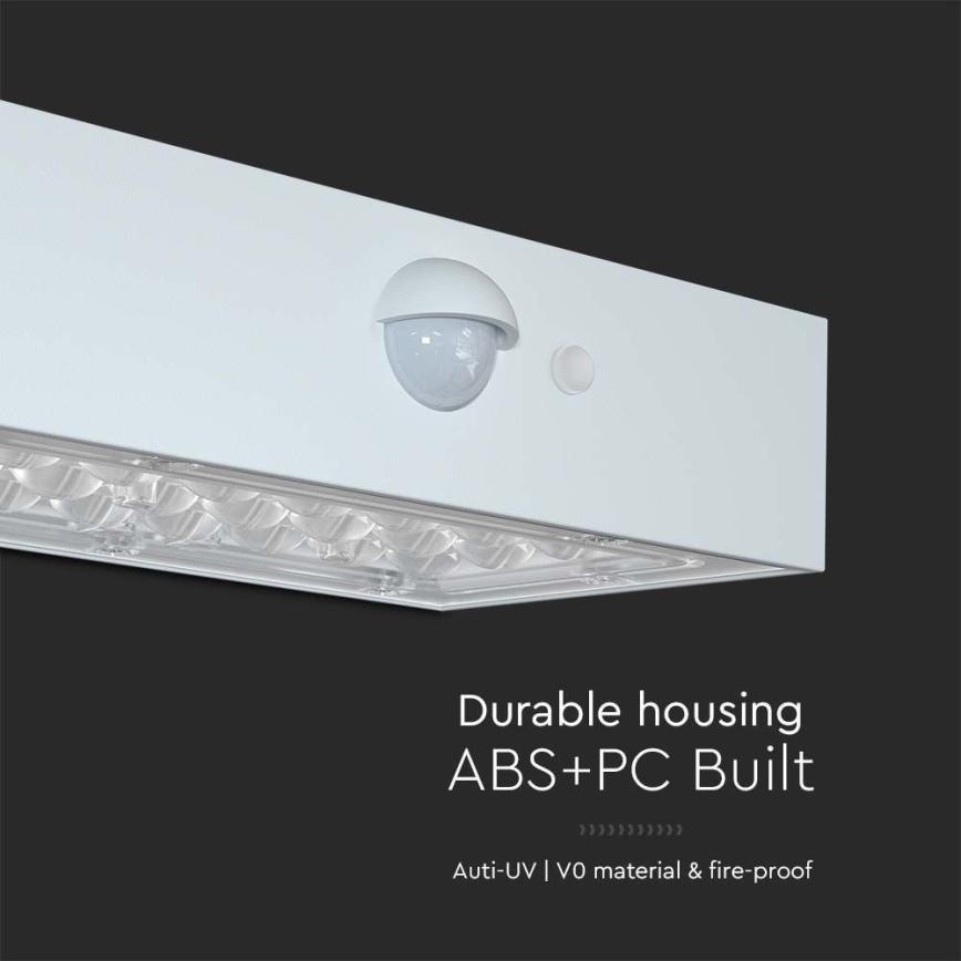LED-seinäaurinkovalaisin anturilla LED/3W/3,7V 3000K/4000K IP65 valkoinen