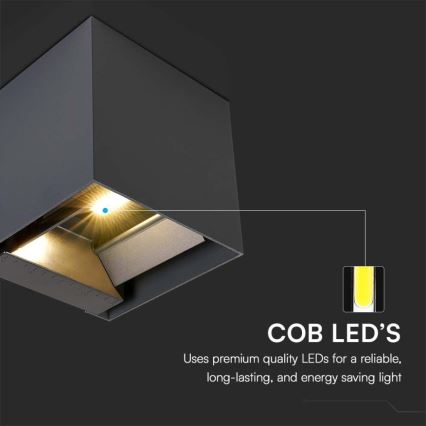LED-seinäaurinkovalaisin anturilla LED/3W/3,7V IP65 4000K musta