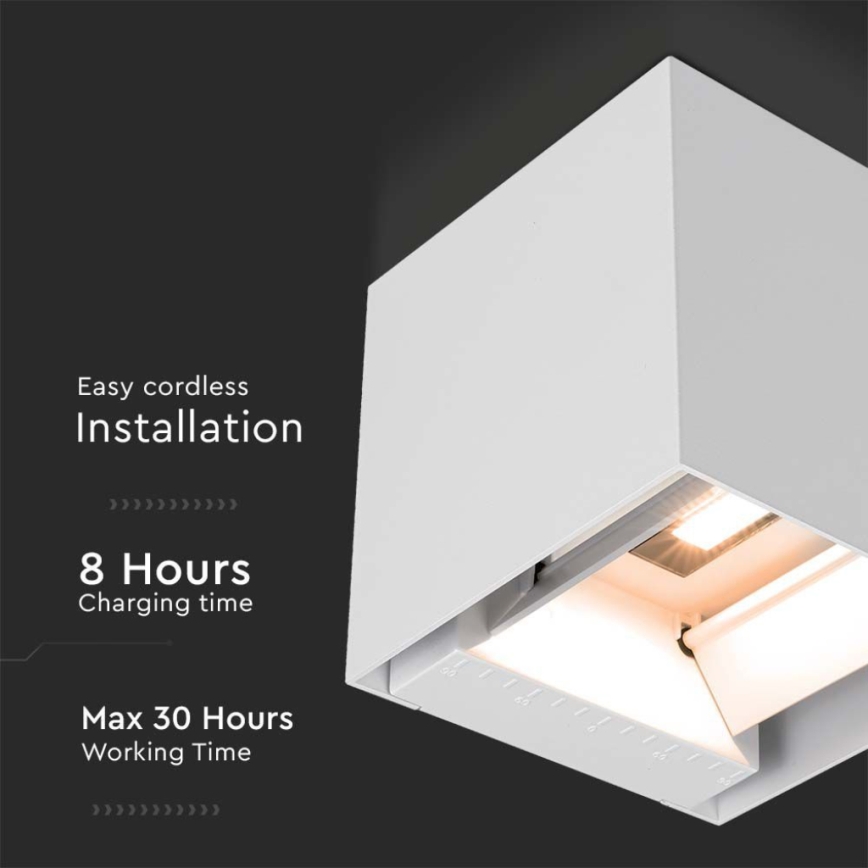 LED-seinäaurinkovalaisin anturilla LED/9W/3,7V IP65 3000K valkoinen