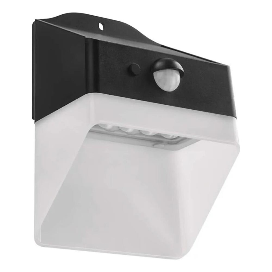 LED-seinäaurinkovalaisin anturilla LUMI LED/3,7W IP65 musta