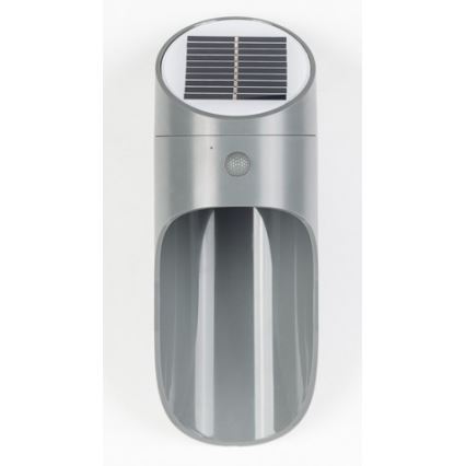 LED-seinäaurinkovalaisin anturilla PALESA LED/1W/3,7V IP65 harmaa
