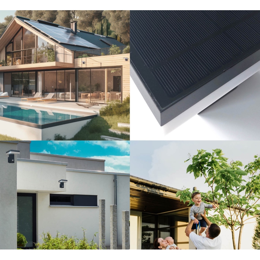 LED-seinäaurinkovalaisin anturilla SOLARIS2 LED/5,5W/3,7V 4000K IP44 2600 mAh