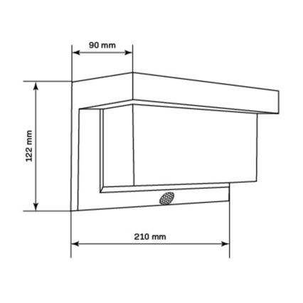LED-seinäaurinkovalaisin anturilla TONY LED/3,7V 1800 mAh IP44