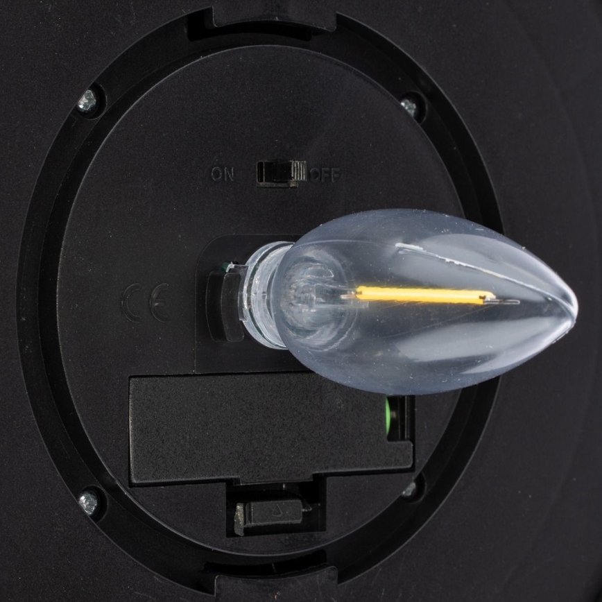 LED-seinäaurinkovalaisin LED/0,5W/1,2V 600 mAh IP44 musta