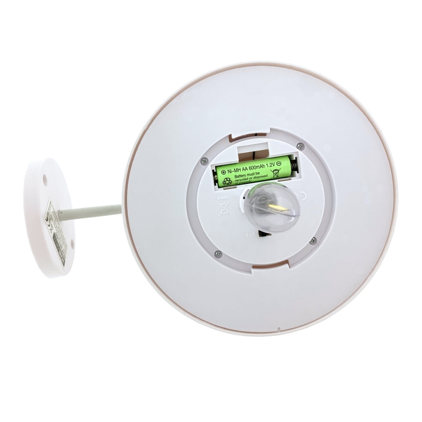 LED-seinäaurinkovalaisin LED/0,5W/1,2V IP44 valkoinen