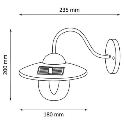 LED-seinäaurinkovalaisin LED/0,5W/1,2V IP44 valkoinen