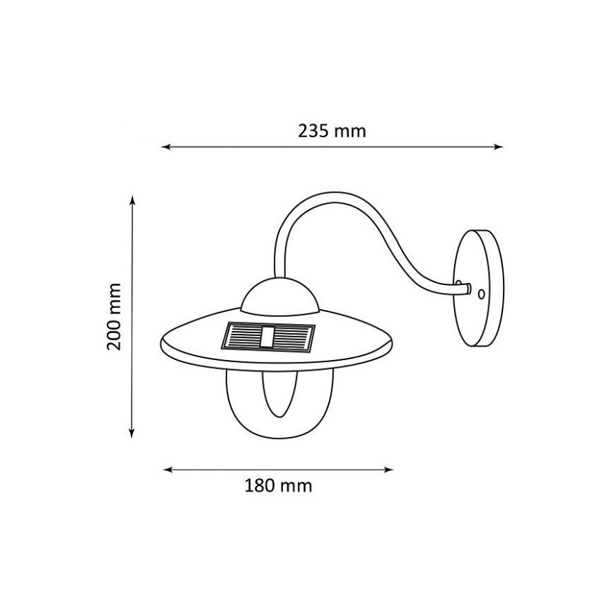 LED-seinäaurinkovalaisin LED/0,5W/1,2V IP44 valkoinen