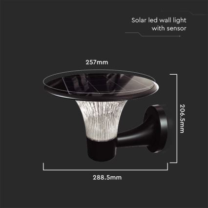 LED-seinäaurinkovalaisin anturilla LED/15W/3,2V 4000K/6000K IP65 6000 mAh