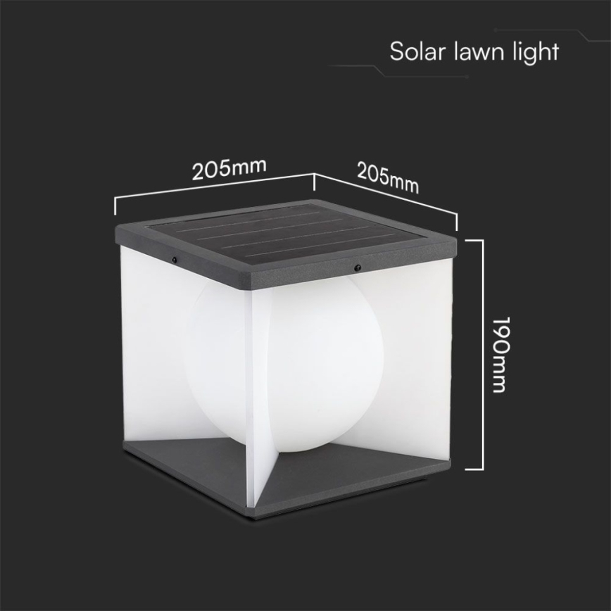 LED Himmennettävä aurinko seinävalaisin LED/3W/3,7V IP65 3000K 2600 mAh + kauko-ohjaus
