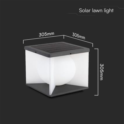 LED Himmennettävä aurinko seinävalaisin LED/8W/3,7V IP65 3000K + kauko-ohjaus