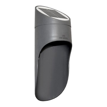 LED-seinäaurinkovalaisin PALESA LED/1W/3,7V IP65 harmaa