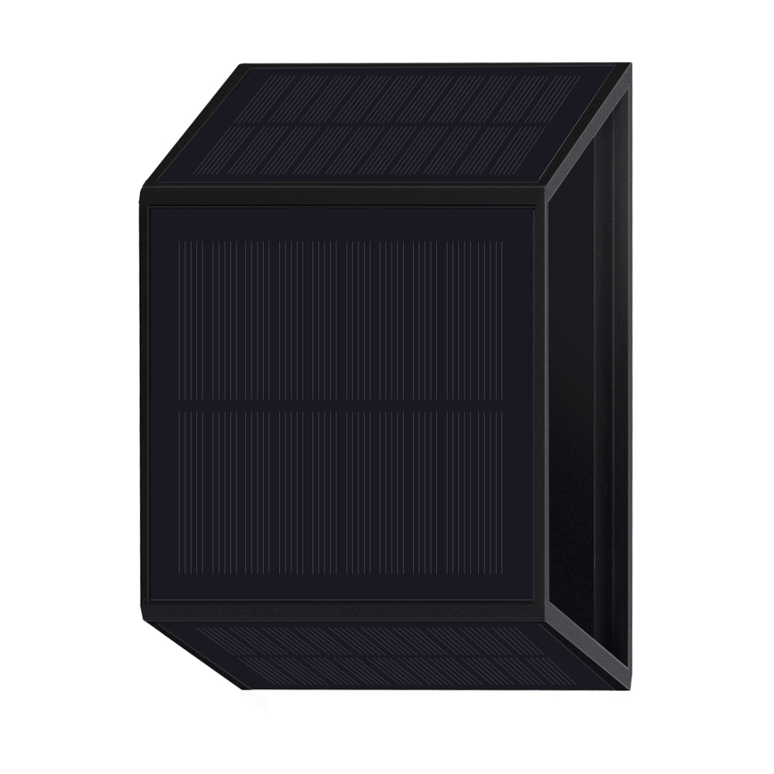 LED-seinäaurinkovalaisin WINGS LED/2W/1300 mAh 3,7V 6000K IP54 musta