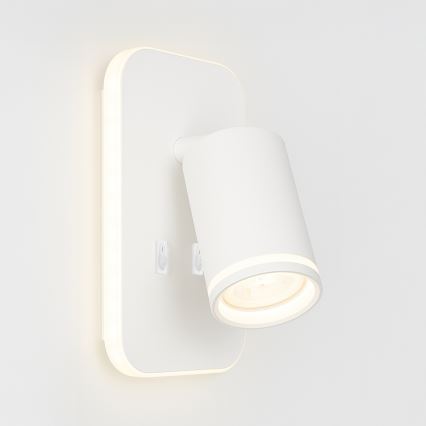 LED-seinäkohdevalaisin PIPE 1xGU10/10W/230V + LED/6W valkoinen