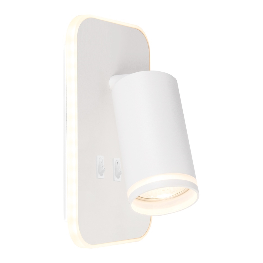 LED-seinäkohdevalaisin PIPE 1xGU10/10W/230V + LED/6W valkoinen
