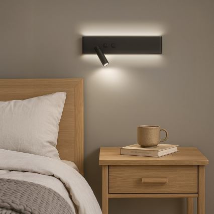 LED-seinäkohdevalaisin RESORT LED/10W/230V + LED/3W, musta, vasen