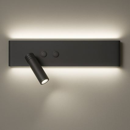 LED-seinäkohdevalaisin RESORT LED/10W/230V + LED/3W, musta, vasen