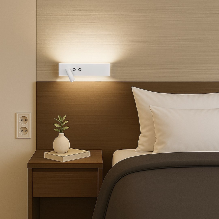 LED seinäkohdevalaisin RESORT LED/10W/230V + LED/3W valkoinen vasen