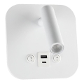 LED-seinäkohdevalaisin USB-portilla LED/8W/230V 3000K valkoinen