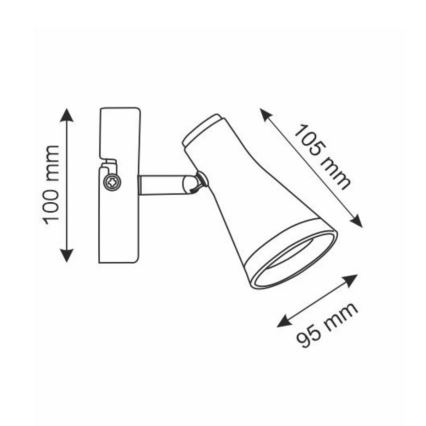 LED-seinäkohdevalo BERG LED/4,2W/230V musta