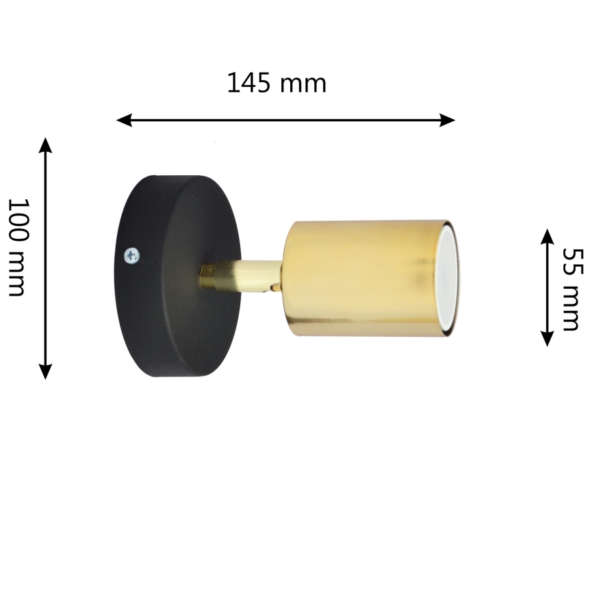 LED Seinäkohdevalo TUNE 1xGU10/4,8W/230V kultainen/musta