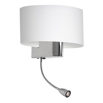 LED-seinälamppu CASINO 1xE27/60W/230V + LED/1W/230V valkoinen