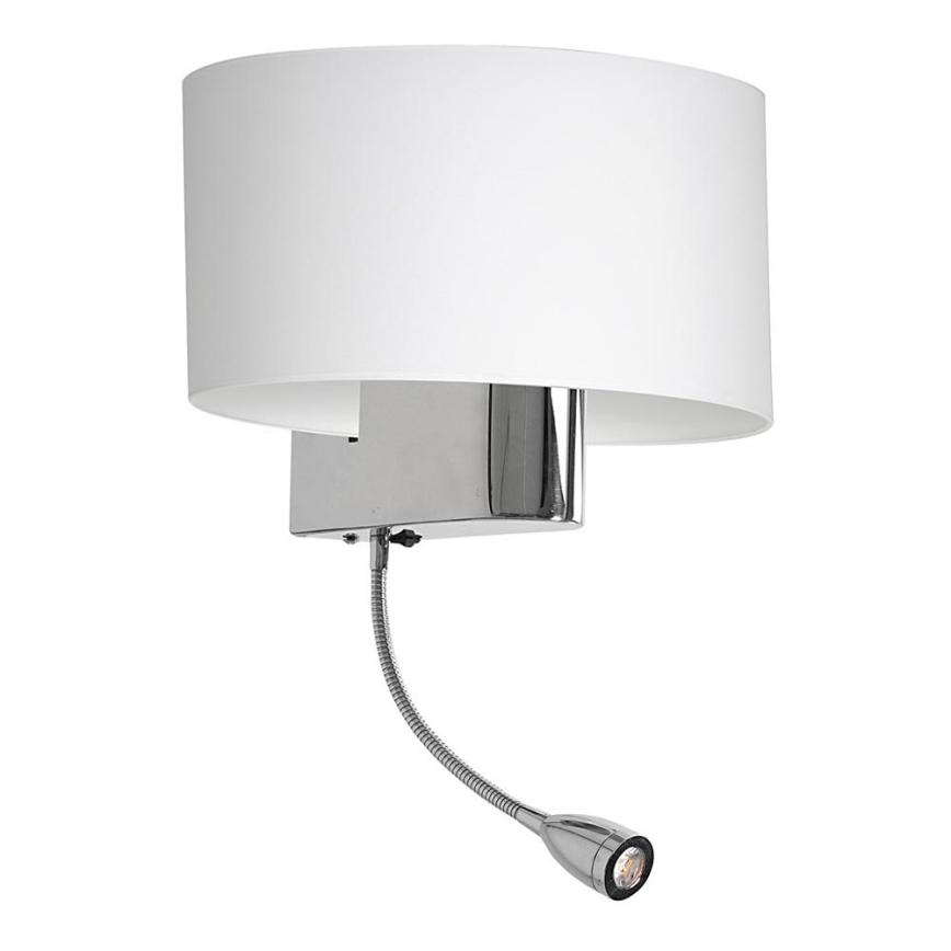 LED-seinälamppu CASINO 1xE27/60W/230V + LED/1W/230V valkoinen