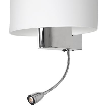 LED-seinälamppu CASINO 1xE27/60W/230V + LED/1W/230V valkoinen