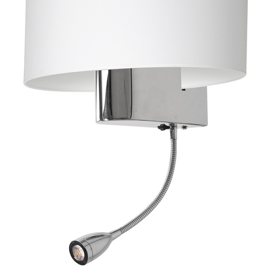 LED-seinälamppu CASINO 1xE27/60W/230V + LED/1W/230V valkoinen