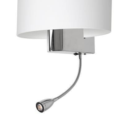 LED-seinälamppu CASINO 1xE27/60W/230V + LED/1W/230V valkoinen