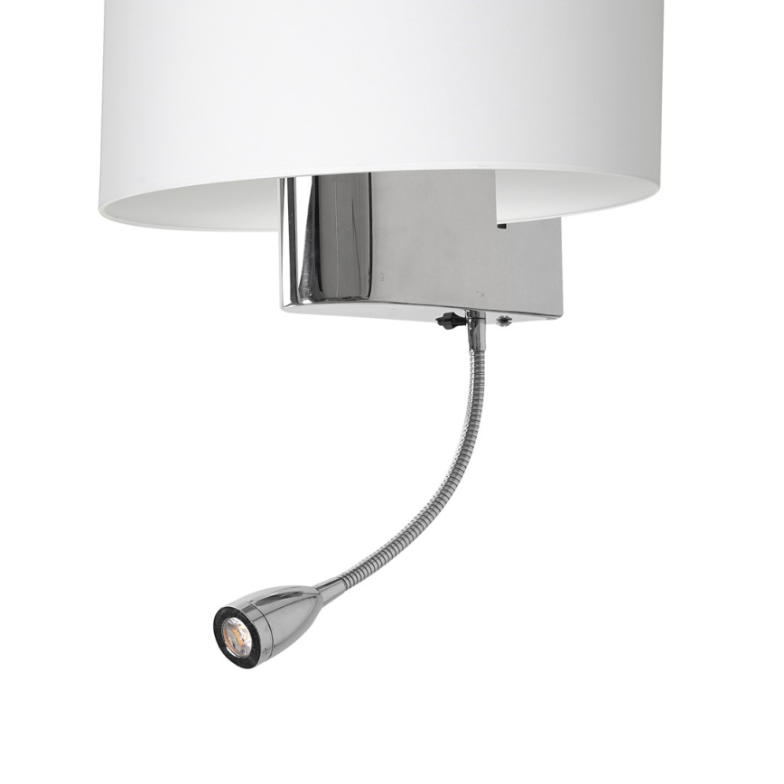 LED-seinälamppu CASINO 1xE27/60W/230V + LED/1W/230V valkoinen
