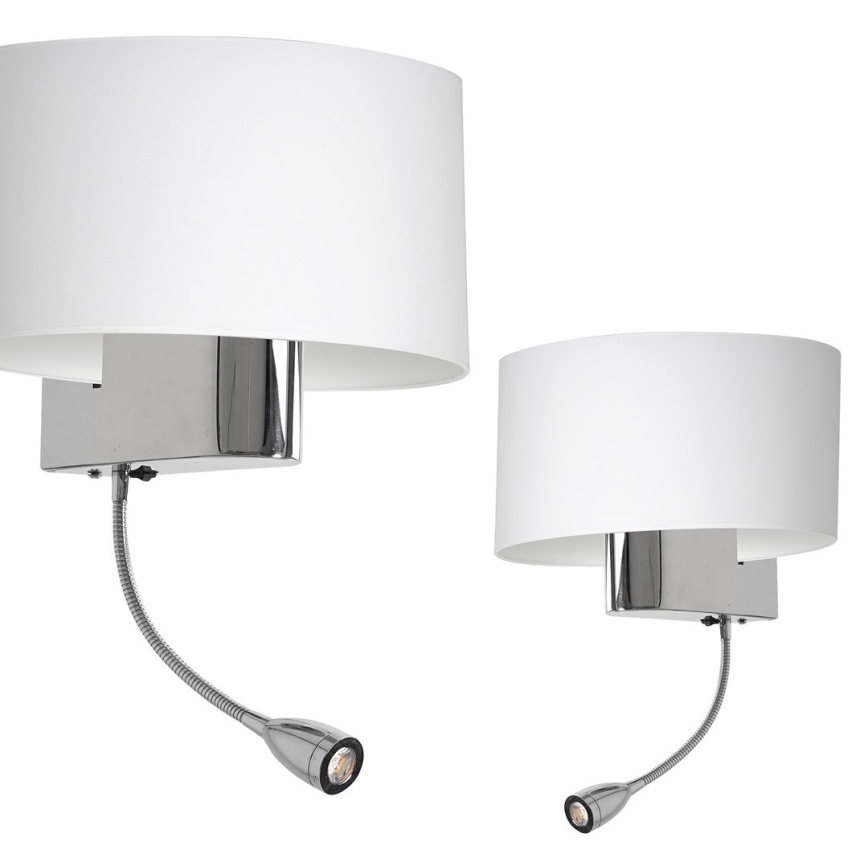 LED-seinälamppu CASINO 1xE27/60W/230V + LED/1W/230V valkoinen