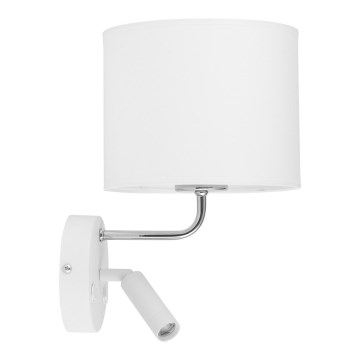 LED Seinälamppu RICHI 1xE27/15W/230V + LED/3W/230V valkoinen