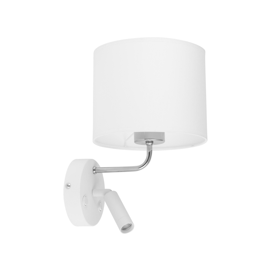 LED Seinälamppu RICHI 1xE27/15W/230V + LED/3W/230V valkoinen